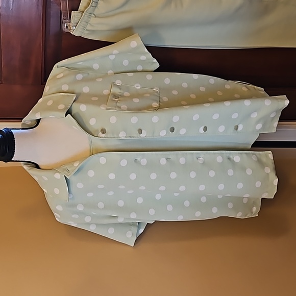 VINTAGE DRAPER'S & DAMON'S 3 PC SET BLAZER TANK TOP XL PANTS 1X POLKA-DOT - Picture 6 of 11